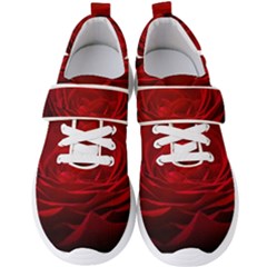 Rose Red Rose Red Flower Petals Waves Glow Men s Velcro Strap Shoes by pakminggu