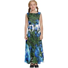 Flowers Roses Rose Nature Bouquet Kids  Satin Sleeveless Maxi Dress by pakminggu