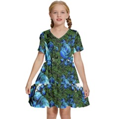 Flowers Roses Rose Nature Bouquet Kids  Short Sleeve Tiered Mini Dress by pakminggu