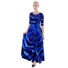 Roses Flowers Plant Romance Half Sleeves Maxi Dress by pakminggu