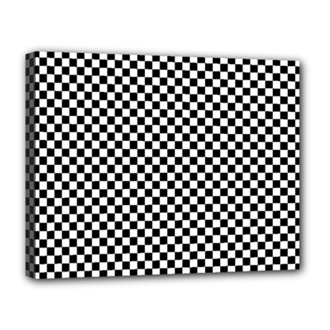 Background Black Board Checker Checkerboard Canvas 14  X 11  (stretched) by pakminggu