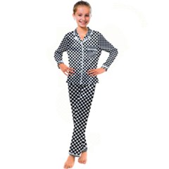 Background Black Board Checker Checkerboard Kids  Satin Long Sleeve Pajamas Set by pakminggu