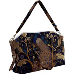 Peacock Plumage Bird  Pattern Graceful Canvas Crossbody Bag by pakminggu