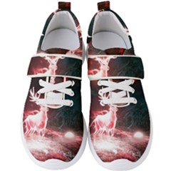 Deer Animal Moon Planet Space Fantasy Men s Velcro Strap Shoes by pakminggu