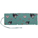 Raccoon Texture Seamless Scrapbooking Hearts Roll Up Canvas Pencil Holder (M) View1