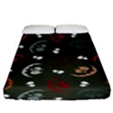 Art Halloween Pattern Creepy Design Digital Papers Fitted Sheet (King Size) View1