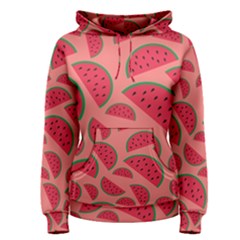 Watermelon Red Food Fruit Healthy Summer Fresh Women s Pullover Hoodie by pakminggu