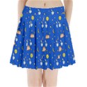 Cat Animals Sleep Stars Seamless Background Pleated Mini Skirt View1