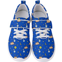 Cat Animals Sleep Stars Seamless Background Men s Velcro Strap Shoes by pakminggu