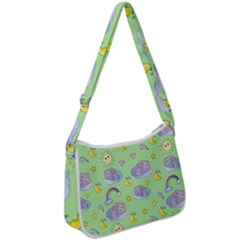 Elephant Sleeping Elephants Background Zip Up Shoulder Bag by pakminggu