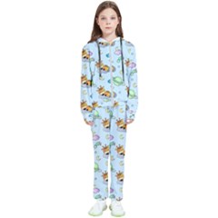 Pattern Giraffe Animal Seamless Scrapbooking Blue Kids  Tracksuit by pakminggu