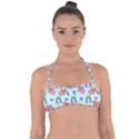 Pigs Pattern Art Design Drawing Sketch Wallpaper Halter Bandeau Bikini Top View1