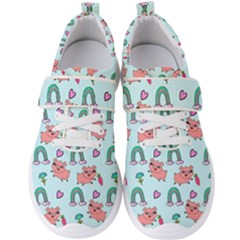 Pigs Pattern Art Design Drawing Sketch Wallpaper Men s Velcro Strap Shoes by pakminggu