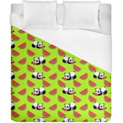 Watermelon Panda Background Wallpaper Duvet Cover (california King Size) by pakminggu