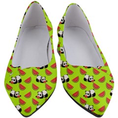 Watermelon Panda Background Wallpaper Women s Block Heels  by pakminggu