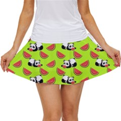 Watermelon Panda Background Wallpaper Women s Skort by pakminggu