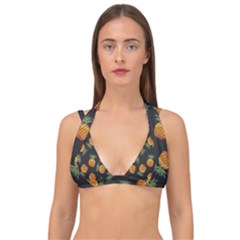 Pineapple Background Pineapple Pattern Double Strap Halter Bikini Top by pakminggu