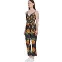 Pineapple Background Pineapple Pattern V-Neck Spaghetti Strap Tie Front Jumpsuit View2