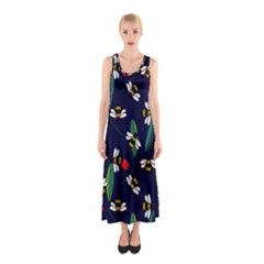 Art Floral Design Pattern Floral Pattern Sleeveless Maxi Dress by pakminggu