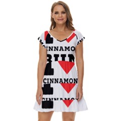 I Love Cinnamon Bun Short Sleeve Tiered Mini Dress by ilovewhateva