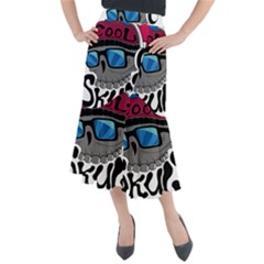 Cool Skull Midi Mermaid Skirt by pakminggu