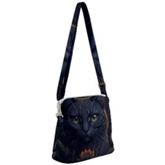 Art Cat Drawing Mammal Animal Feline Zipper Messenger Bag by pakminggu