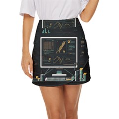 Remote Work Work From Home Online Work Mini Front Wrap Skirt by pakminggu