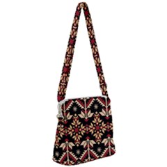 Vector Illustration Of Ukrainian Folk Seamless Pattern Ethnic Ornament Border Element Traditional Zipper Messenger Bag by pakminggu