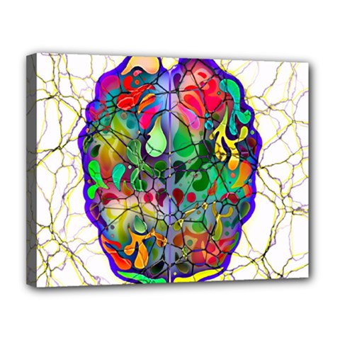 Brain Head Mind Man Silhouette Canvas 14  X 11  (stretched) by pakminggu