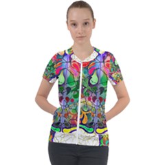 Brain Head Mind Man Silhouette Short Sleeve Zip Up Jacket by pakminggu