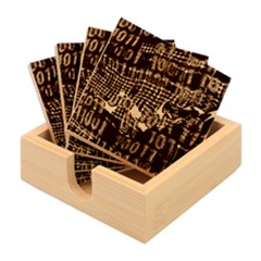 Binary Code Transformation Bamboo Coaster Set by pakminggu