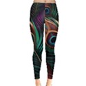 Peacock Feathers Nature Feather Pattern Leggings  View1