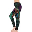 Peacock Feathers Nature Feather Pattern Leggings  View3