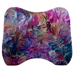 Painted Flames Velour Head Support Cushion by kaleidomarblingart