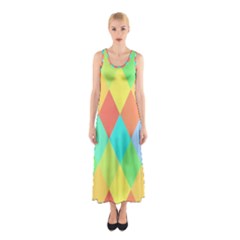 Low Poly Triangles Sleeveless Maxi Dress by danenraven