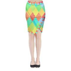 Low Poly Triangles Midi Wrap Pencil Skirt by danenraven