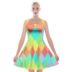 Low Poly Triangles Velvet Skater Dress by danenraven