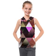 Abstract Geometric Triangles Shapes Kids  Sleeveless Hoodie by danenraven