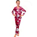 Pink Hearts Pattern Love Shape Kids  Satin Long Sleeve Pajamas Set View1