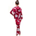 Pink Hearts Pattern Love Shape Kids  Satin Long Sleeve Pajamas Set View2