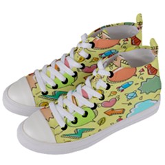 Cute Sketch Child Graphic Funny Women s Mid-top Canvas Sneakers by danenraven