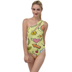 Cute Sketch Child Graphic Funny To One Side Swimsuit by danenraven