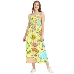 Cute Sketch Child Graphic Funny Boho Sleeveless Summer Dress by danenraven