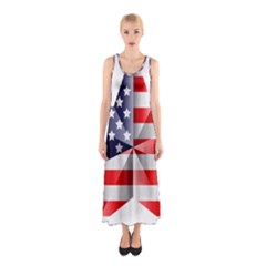 United States Of America Flag Of The United States Independence Day Sleeveless Maxi Dress by danenraven