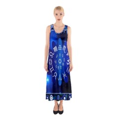 Astrology Horoscopes Constellation Sleeveless Maxi Dress by danenraven