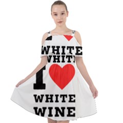 I Love White Wine Cut Out Shoulders Chiffon Dress by ilovewhateva