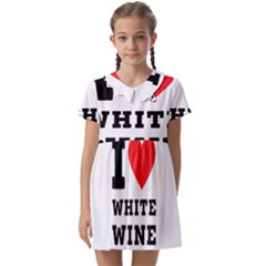 I Love White Wine Kids  Asymmetric Collar Dress by ilovewhateva