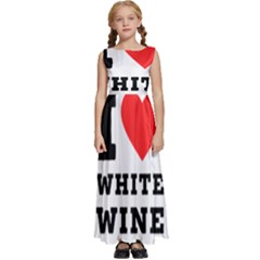 I Love White Wine Kids  Satin Sleeveless Maxi Dress by ilovewhateva