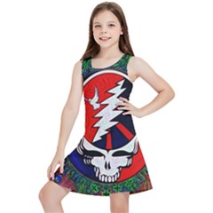 Grateful Dead Pattern Kids  Lightweight Sleeveless Dress by Mog4mog4