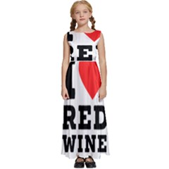 I Love Red Wine Kids  Satin Sleeveless Maxi Dress by ilovewhateva